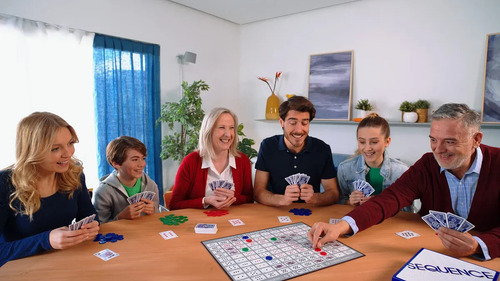 Juego De Mesa Sequence Tablero De Cartas De Cartas Tarjetas Y Fichas Sequence Game Original De Coco Pala 1989