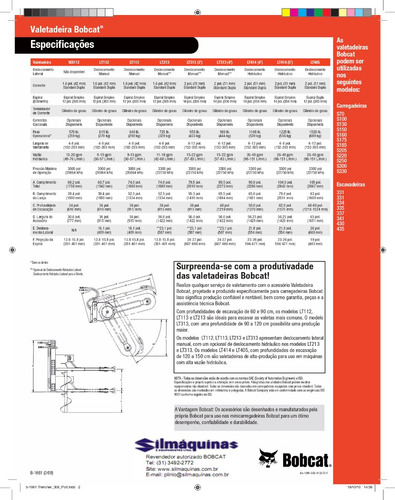 Implemento Valetadeira De Terra Bobcat Mod. Lt313 Nova