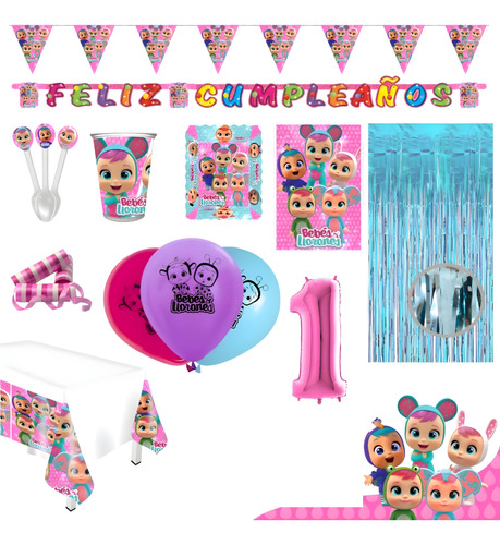 Kit Infantil Decoración Fiesta - Bebés Llorones X36 Inv