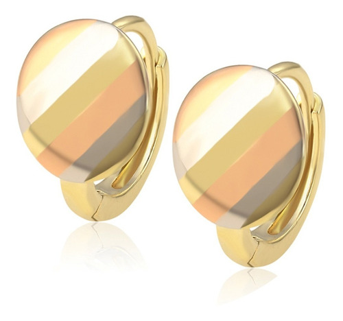 Fino Aretes Huggies Oro 18k Lam Multicolor Florentino Mujer