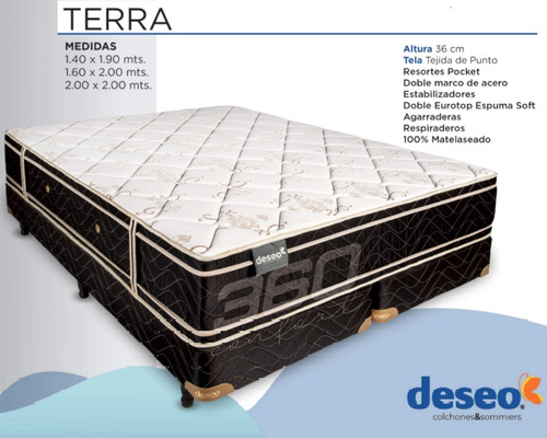 Sommier Deseo Terra - Queen Size 160x200x35 Ccc