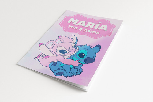 Libro Imprimible Colorear Stitch Y Angel Editable