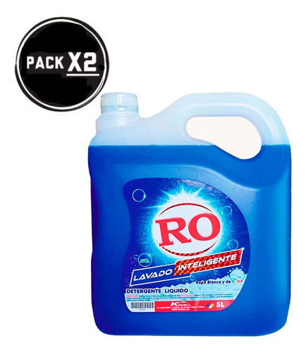 Detergente Liquido Ro 5 Litros Pack 2u Lavado Inteligente