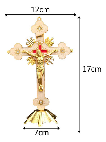 Crucifijo De Pie Jesús En Estatua Cruz De Mesa Para Altar