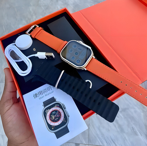 Smartwatch Amax Ultra 49mm Com Nfc Pulseira Extra - Branco