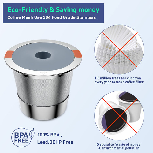 Reusable K Cups For Keurig 1.0 & 2.0 Single Serve Coffee Mak