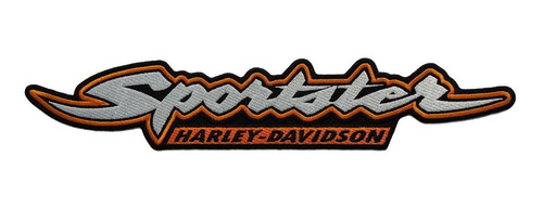 Parche Bordado Texto Logo Sportster Harley Davidson Naranja