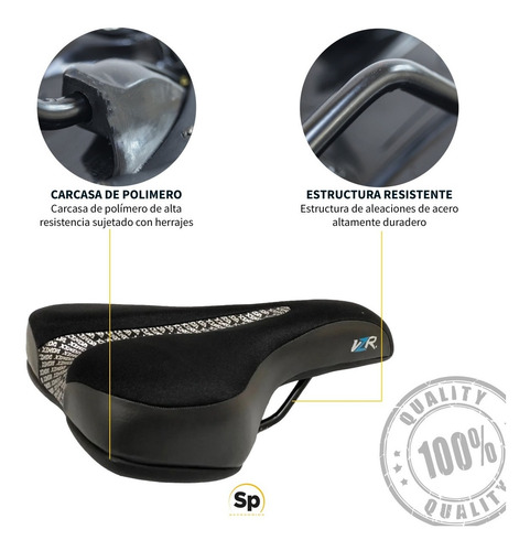Imagen 6 de 9 de Asiento Para Bicicleta De Montaña Negro Con Gris Vazher