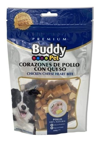 Snack Perros Buddy Pet Corazones De Pollo Con Queso Premios