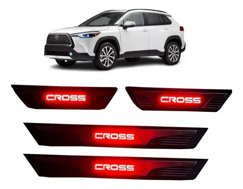 Soleira Porta Led Vermelho Corolla Cross Xrx Xre 2021 A 2026