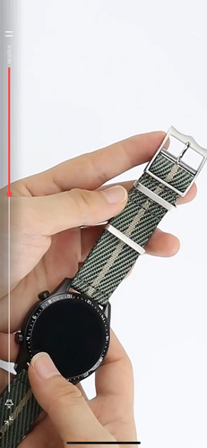 Pulseira Relógio Lona Estilo Militar Engate Rápido Fecho Aço Verde-claro 2.2 Cm