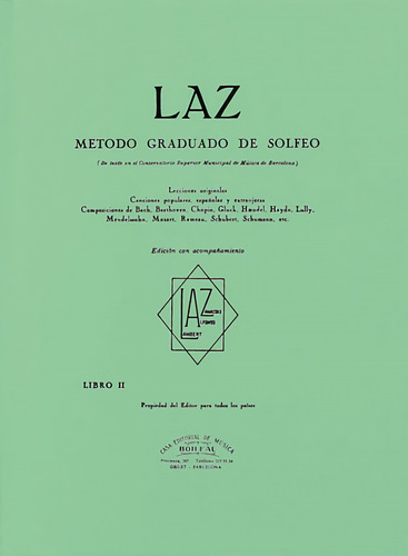 Libro Laz:método De Solfeo 2º Acompañamiento