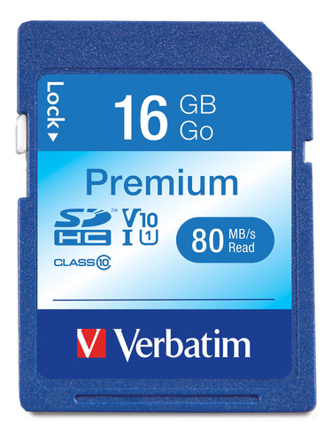 Tarjeta Memoria Sdhc Premium 16 Gb Uhs-i V10 U1 Clase Azul