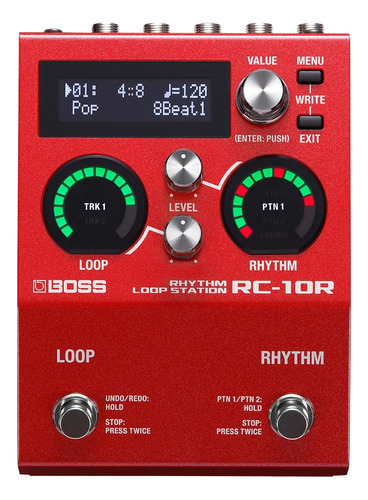 Pedal De Efecto Boss Rhythm Loop Station Rc-10r  Rojo