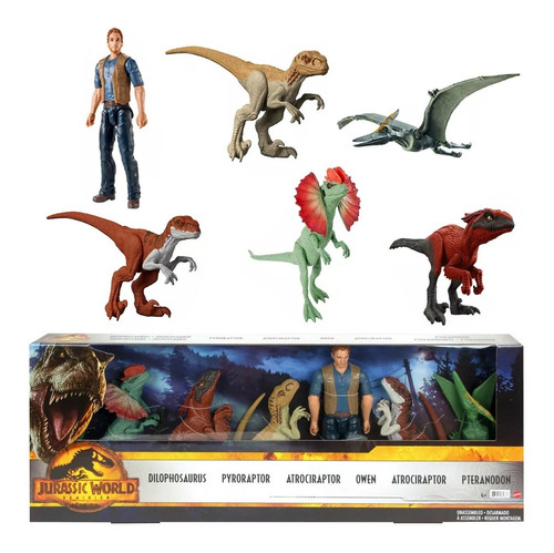 Conjunto Com 6 Figuras Básicas Jurassic World Mattel - Gyj26