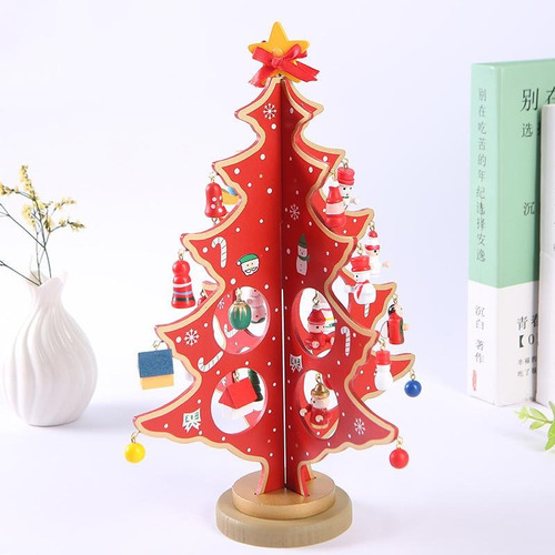 Arbol De Navidad Madera Pequeño Mini Arbolito De Escritorio