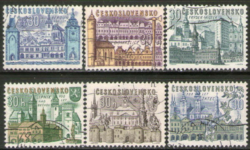 Checoslovaquia Serie X 6 Sellos 7° Centenario Ciudades 1965 