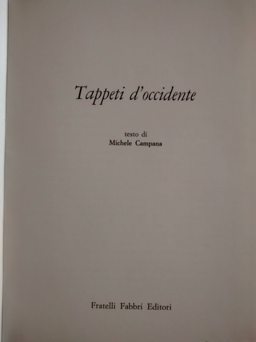 Tappeti D´ Occidente Alfombras M Campana Fabbri En Italiano