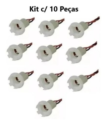 Kit 10 - Soquete Margarida Para Lâmpada 2 Polos