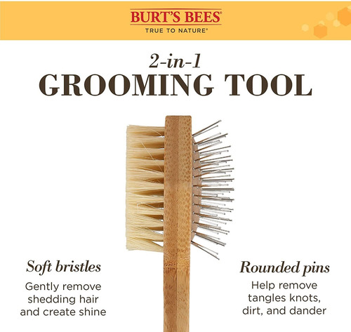 Burts Bees For Cats 2-in-1 Double Sided Pin Bristle Brush F