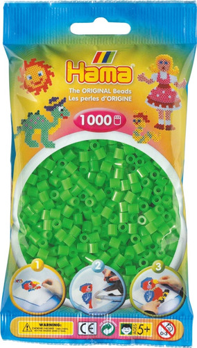 Hama Beads Midi Perler 1000 Unid. Color Verde Fluorescente