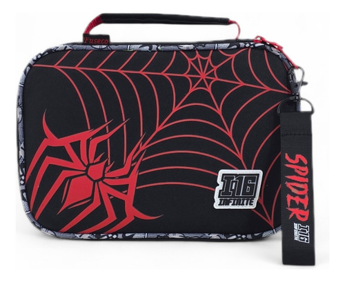 Mochila Infantil Rodinha Estojo Box Fuseco Spider Man Cor Preto