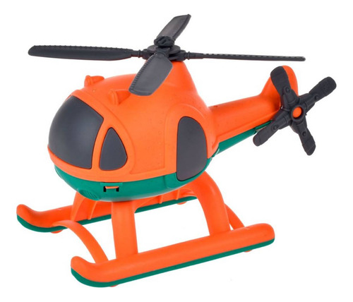 Helicoptero De 17 Cm Material Reciclado - Naranjo