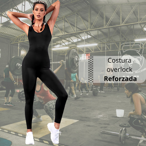 Catsuit Deportivo Largo Invierno Push Up Seamless Premium Negro Lisa M