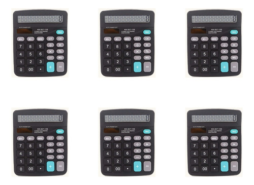 Pack 6 Calculadora Básica Kk-838b  Color Negro