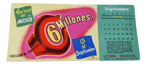 Publicidad Antigua De Secantes De La Lotería Nacional 1950