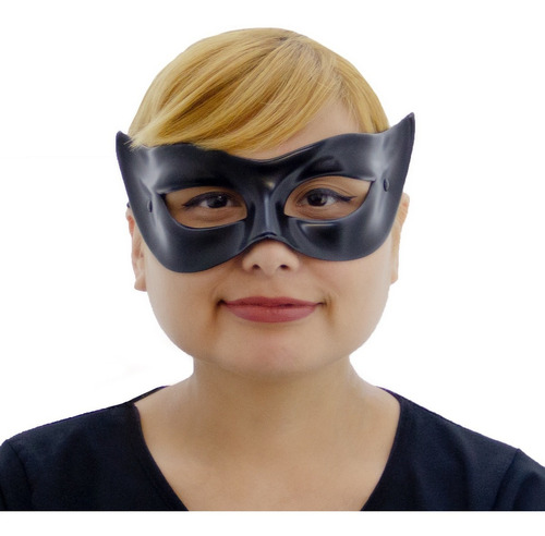 Antifaz Negro Superheroe  Halloween Deluxe Adulto