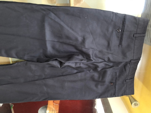 Pantalon De Vestir De Gabardina Negro Talle 40 Nuevo