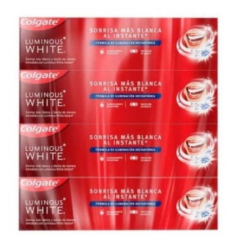Pasta De Dientes Colgate Luminous White 4 Pzas De 75 Ml C/u