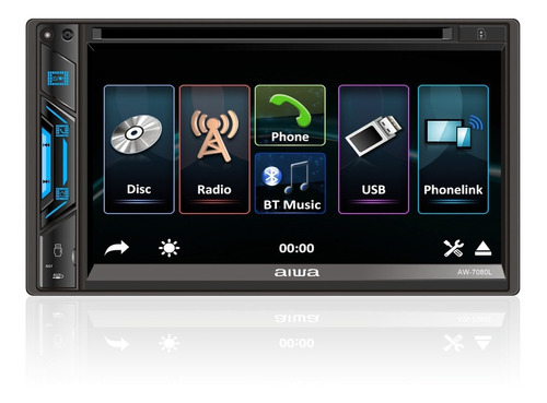 Radio Auto Aiwa 2 Din Dvd Touch 6.9 Bt + Camara Aw-7080l