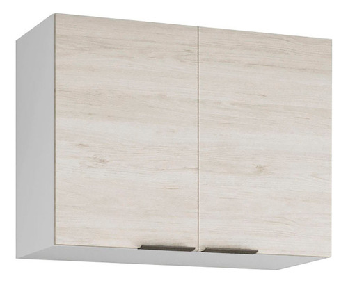 Armário Aéreo Rubi Com 2 Portas Bartira Cor Branco Com Freixo
