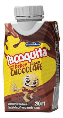 Paçoquita Pronta Para Beber Sabor Chocolate 200ml- Kit Com 3