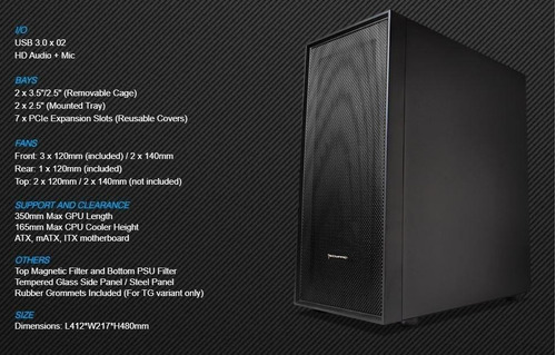 Imagen 10 de 10 de Gabinete Tecware Nexus Air Vidrio Mesh Frontal 4 Coolers !!