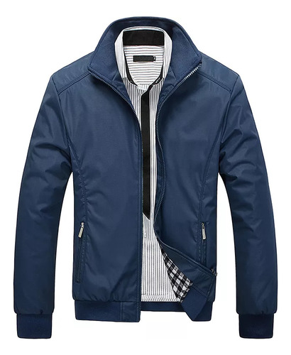 Chaqueta Casual De Talla Grande De Color Liso Para Hombre