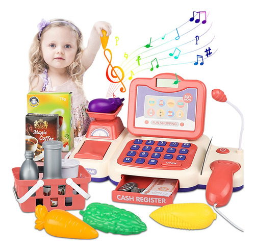 Caja Registradora Juguete Con Escáner Y Sonido Para Niños
