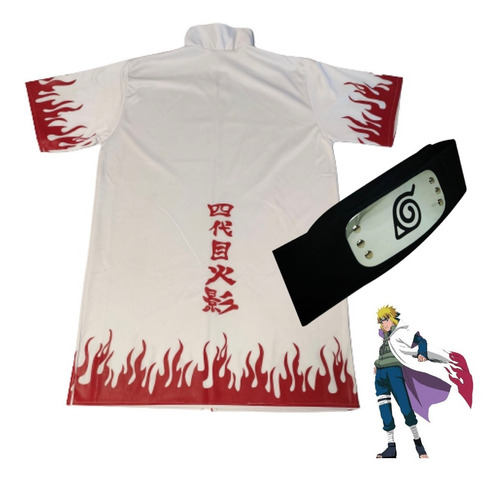 Imagen 2 de 9 de Naruto Cosplay Bata Minato Hokage + Banda Aldea Hoja Konoha