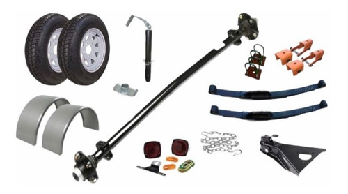 Kit  Para Remolque 2000 Lb Eje, Llantas Y  Accesorios 