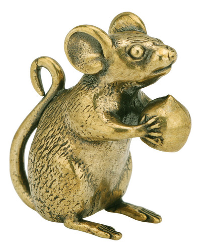 Escultura De Latón Con Forma De Ratón Con Figuras De Animale