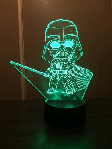 Lámpara 3d App Incluida Star Wars Mini Darth Vader + Pilas