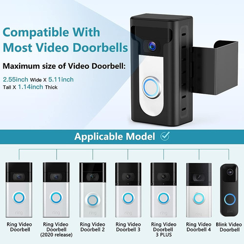 2023 Actualización Anti-theft Video Doorbell Mount, Not Bloc