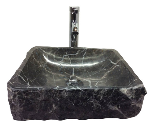 Lavabo Ovalin Rustico De Mármol Nat 45x30cm, Negro Monterrey