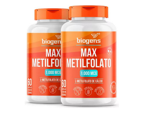 Max Metilfolato 1000mcg L-metil Folato, Biogens, Kit 2x60cps