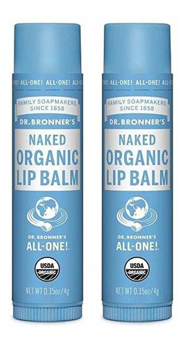 Dr. Bronner Orgánica Lip Balm - Desnudo - 0,15 Oz - 2 Pk