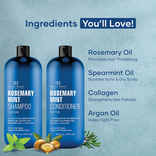 Conjunto De Shampoo E Condicionador Botanic Hearth Rosemary