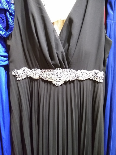 Vestido Fiesta Largo Mujer Gasa Cruzado Cinto Strass Grande | Cuotas sin interés Vestido Fiesta Largo Mujer Gasa Cruzado Cinto Strass Grande | Cuotas sin interés