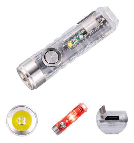 Linterna Edc Recargable A8 650 Lúmenes Llavero Mini Luz